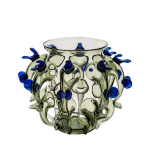 Vaas glas stekels blauw