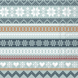 Servetten L Nordic Pattern blue green