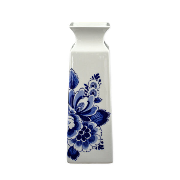 Vaas vierkant bloemen Delftsblauw