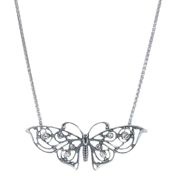 Collier GL 65212 vlinder zilver
