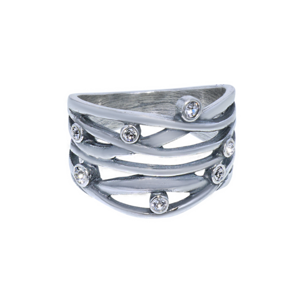 Ring GL 15449 (M) lijnen stras