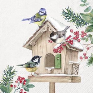 Servetten C Birds Meeting Point cream