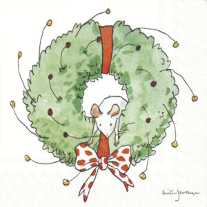 Servetten C Mouse in Wreath