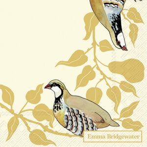 Servetten C Partridge in a Pear Tree - cream