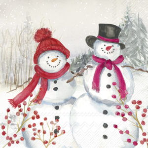 Servetten C Snowman Family
