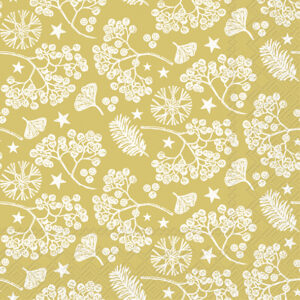 Servetten L BRIGHT WINTER BRANCHES gold