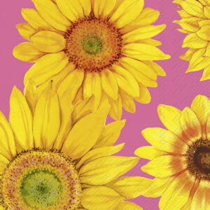 Servetten L Joyful Sunflower pink