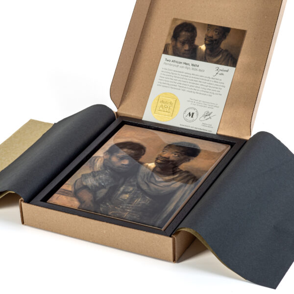 Tegel Twee Afrikaanse Mannen 20 x 15 in lijst